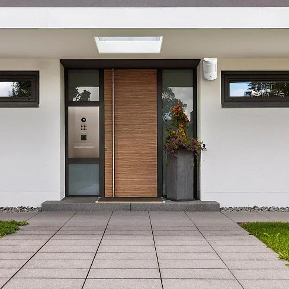 Infrared Motion Detector Smart Sensor Alarm Battery Operated Easy Installation Indoor Outdoor Use LED Indicator