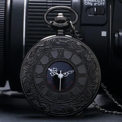 Vintage Unisex Roman Number Quartz Steampunk Pocket Watch Women Man Necklace Pendant Chain Gifts