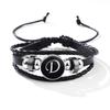 Fashion 26 Letters PU Leather Bracelets Multilayer A-Z Name Initials Bracelet For Men Wrist Accessories Jewelry Birthday Gifts