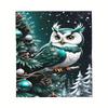 Comfortable winter owl flannel blanket with reversible accessories holiday Christmas design,mixedcolorpatternforholidayblankets