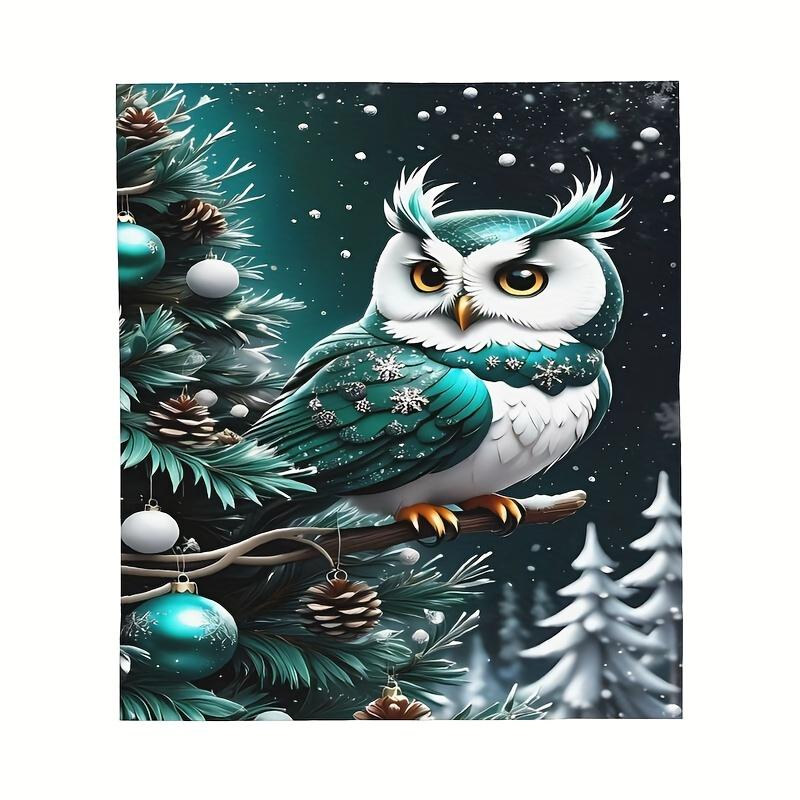 Comfortable winter owl flannel blanket with reversible accessories holiday Christmas design,mixedcolorpatternforholidayblankets