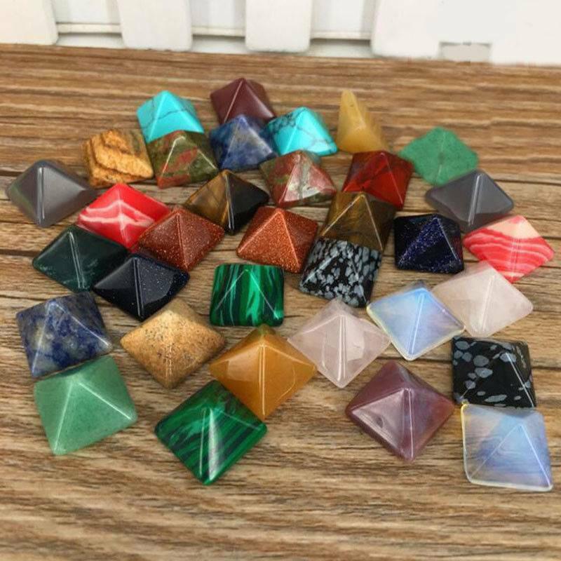 Crystal Healing Chakra Pyramid Stone Set Featuring Unique Natural Quartz Crystals For Spiritual Growth