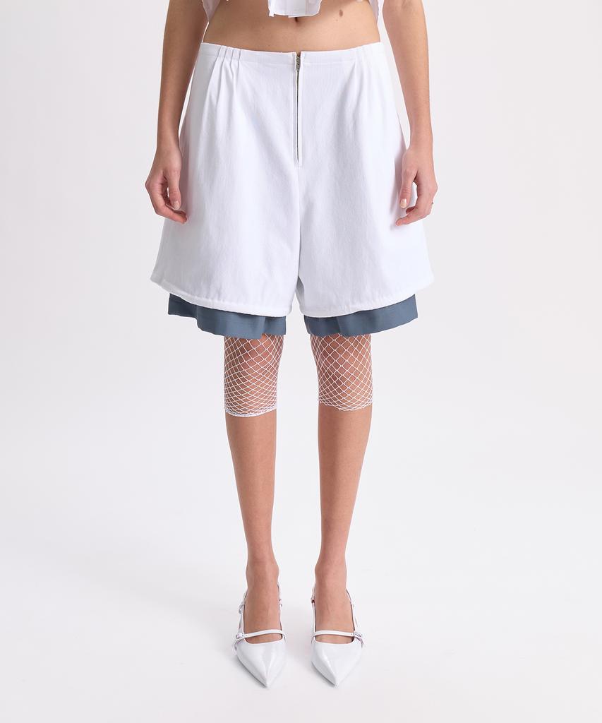 GYEONG Layered Shorts_White