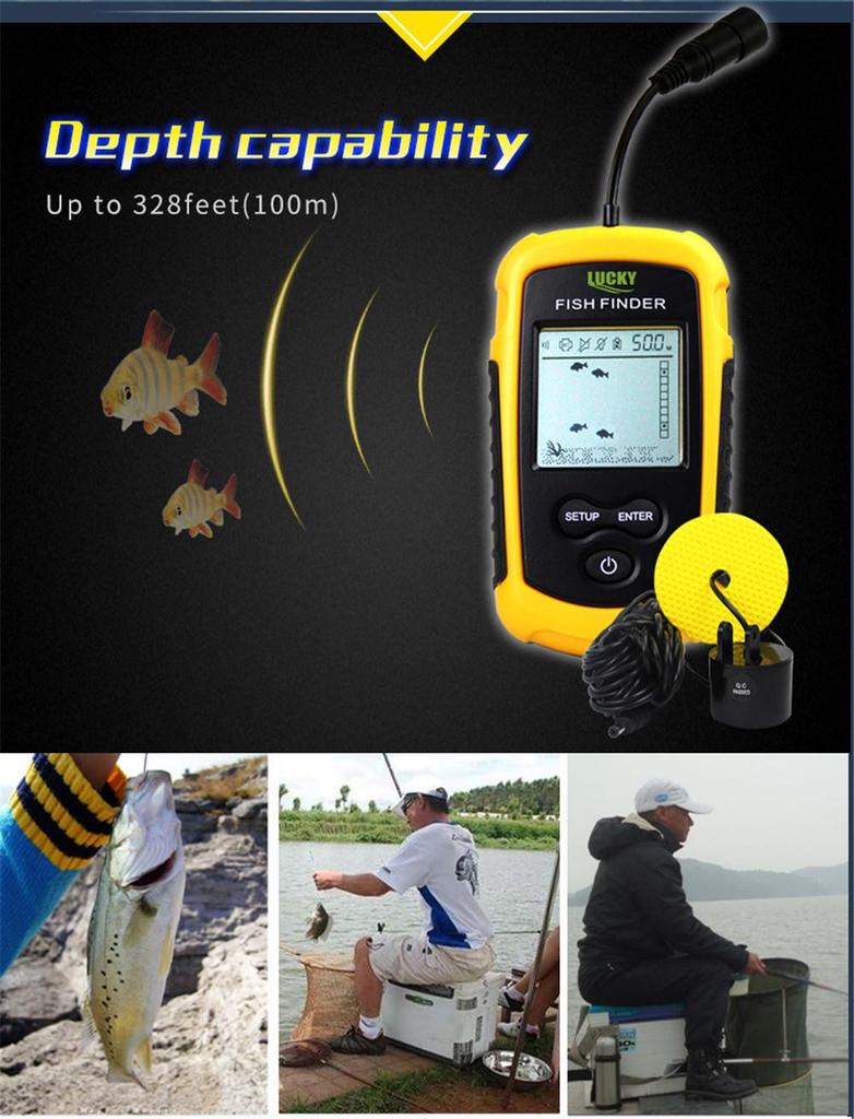Sonar Wired Fish Finder HD - Visual Fish School Detector for Angling