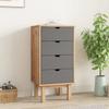 Day and Night - Day and Night OTTA Chest of Drawers Solid Pine Wood Brown and Gray 45x39x90 Cm