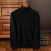 Men's Round Neck Pure Wool Pullover Sweater – Solid Color Knit Base Layer
