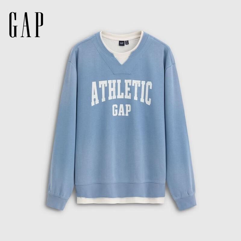 GAP Unisex Logo Print Loose Crew Neck Sweatshirt