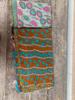 Floral Kantha Quilt: Reversible Sari Patchwork Throw - 82" x 56