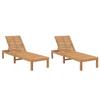 VidaXL Sun Loungers 2 Pcs Solid Teak Wood 3073206