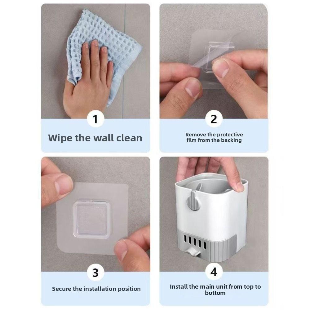 Durable Bristles Long Handle WC Brush Built-in draining tray Bathroom Cleaning Tool Shower Area