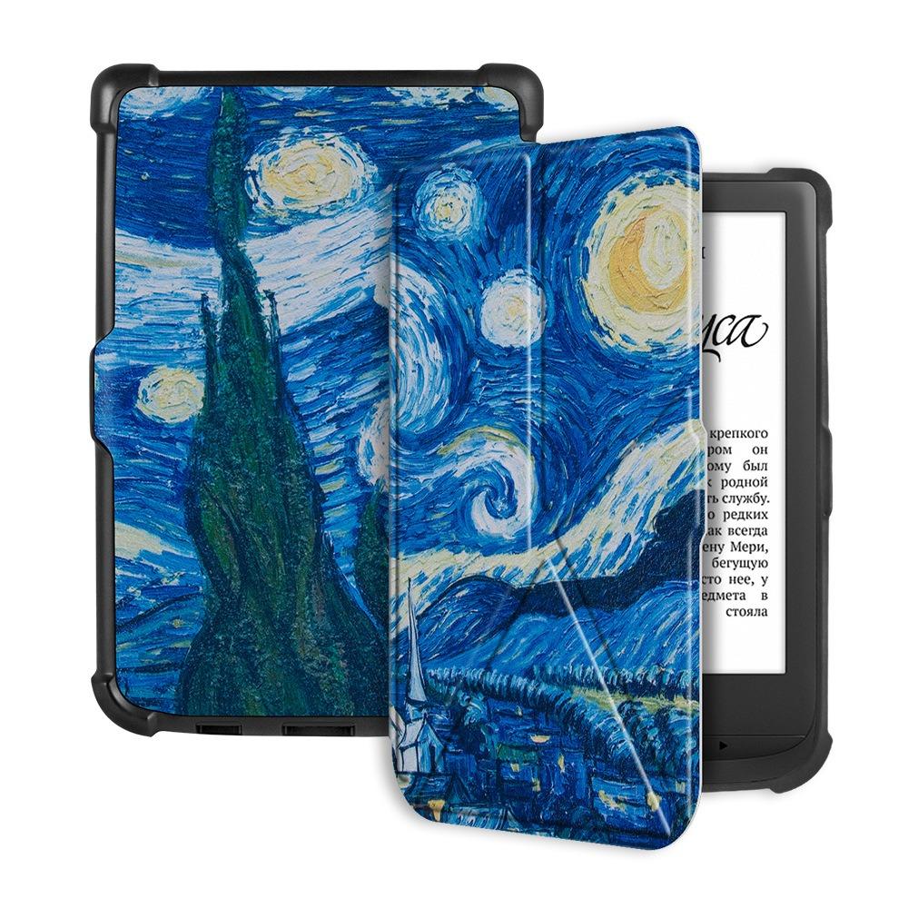 Anti-fall Folio Cover Protective Shell for PocketBook Touch Lux 5 4 HD 3 616 627 632