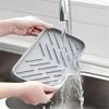 New With Drain Soap Sponge Storage Holder Countertop Sink Scrubber Brush Storage Rack Kitchen Organizer Sink Silicone Tray