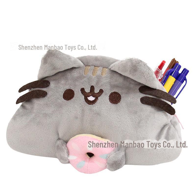 Cartoon Fat Cat Plush Cosmetic and Pencil Case – Large Capacity Storage Bag