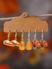 1piece Thanksgiving Turkey Pumpkin Earring set 1 pair of holiday party costumes