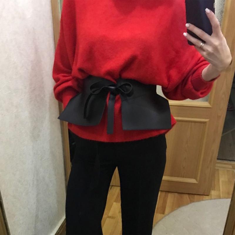 Women Dress Belt Fashion Chic Pu Leather Pleated Skirt Peplum Cincher Belt Wide Waistband Skirt Belt Leather Cummerbunds