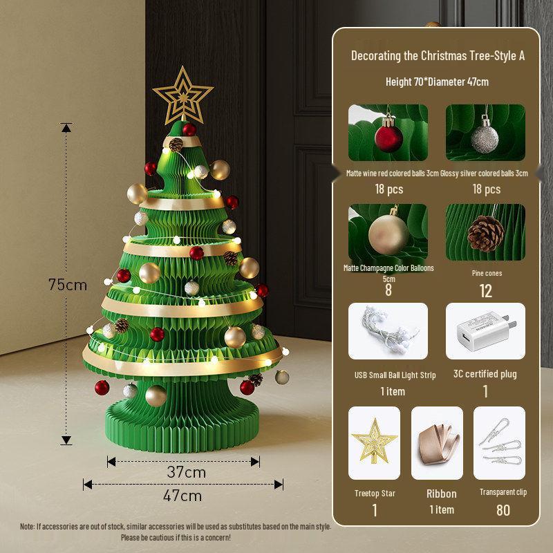 2025 Creative Origami Christmas Tree Ornaments for Home & Living Room Décor