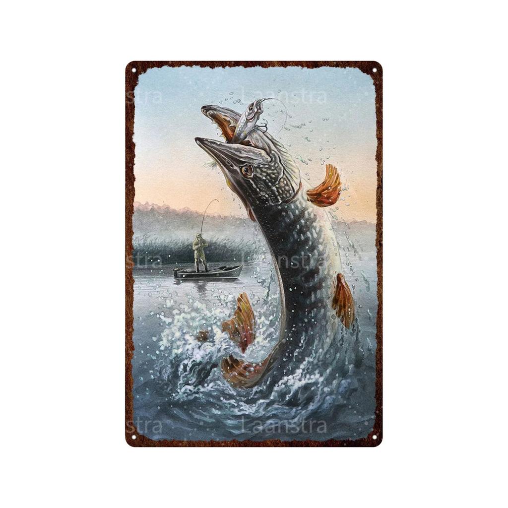 Vintage Animal Various Fish Metal Plate Wall Decor Tin Signs Art Posters Plaque Man Cave Bar Club Decoration Iron Painting