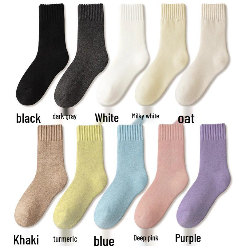 Fluffy Mid-Calf Snow Socks - Warm, Velvet-Enhanced, Thick, Perfect for -30°C, Sleep Comfort, Postpartum Wear