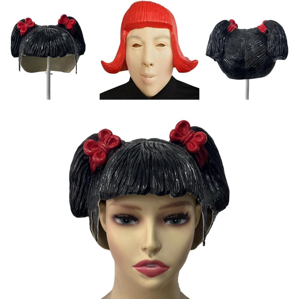 Halloween Latex Wig With Colorful Bobo Hairstyle For Cosplay And Costume Parties