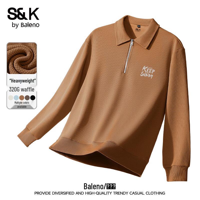 

Baleno S&K Men s Polo Collar Waffle Knit Sweatshirt 2XL