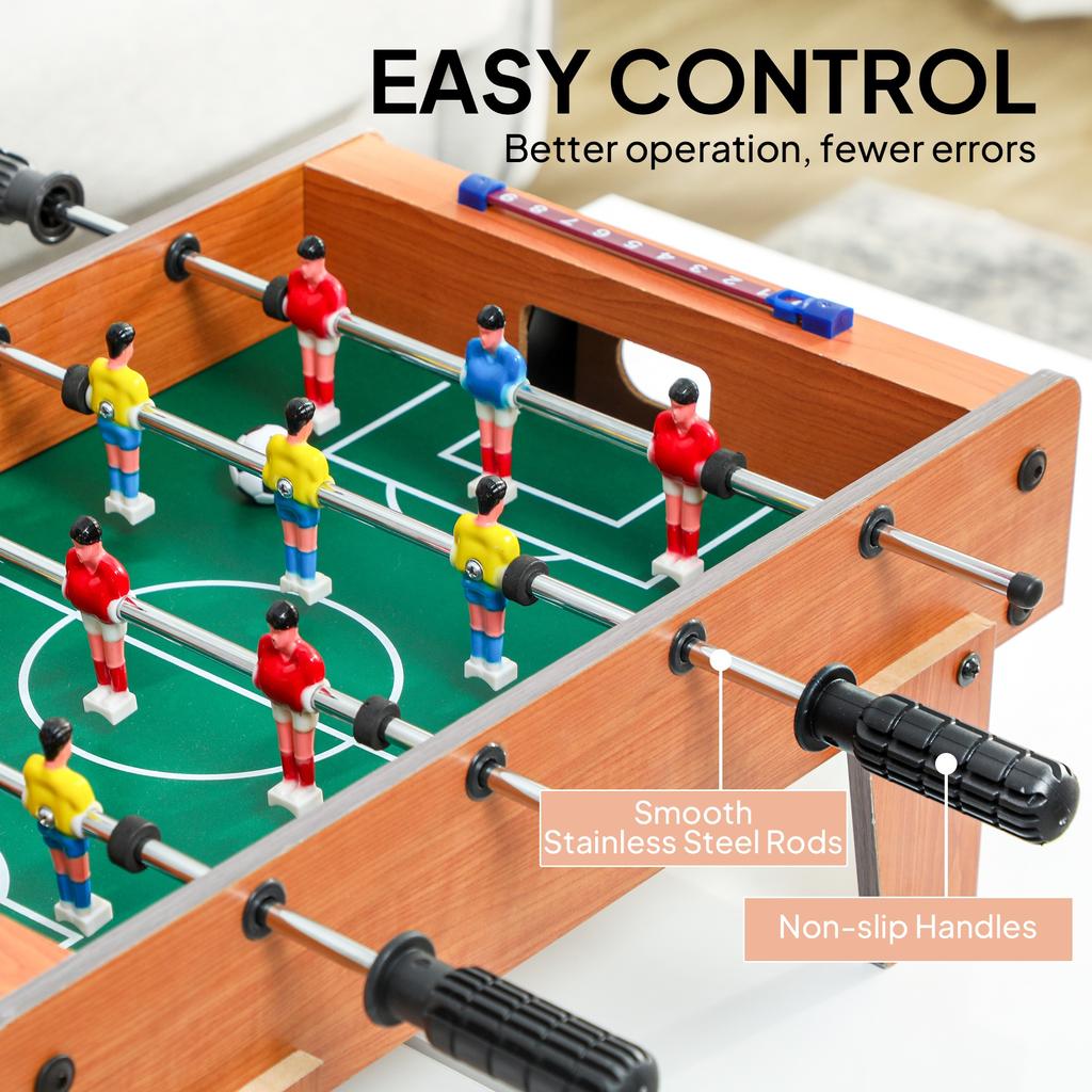 20 in Table-top Football Table with Stainless Steel Rods, Compact Foosball Table for Kids and Adults, All-Inclusive Foosball Game Set for Indoor