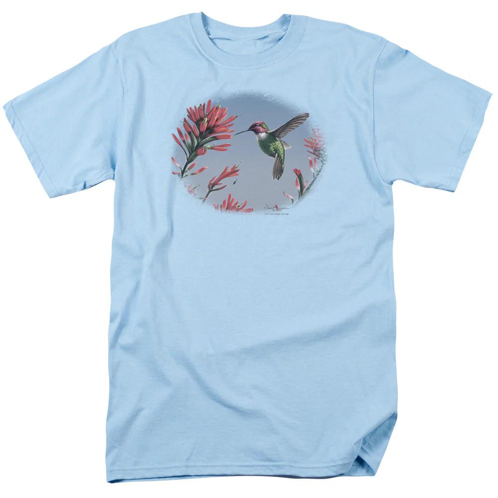 

Wildlife Annas Hummingbird Mens T Shirt Light Blue Officially Licensed S