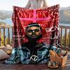 Warm Flannel Blanket The Weeknd Pattern, Lightweight Comfortable Throw Blanket for Bed Sofa Use