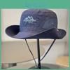 Brimmed Summer Wide Fishermans Hat With Letter Print And Mesh Design Breathable
