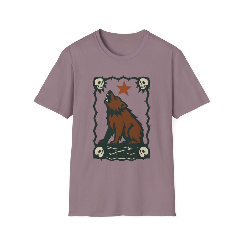

Unisex Softstyle T-Shirt Rebel Bear Howl Tattoo Style California Punk Tee 3XL