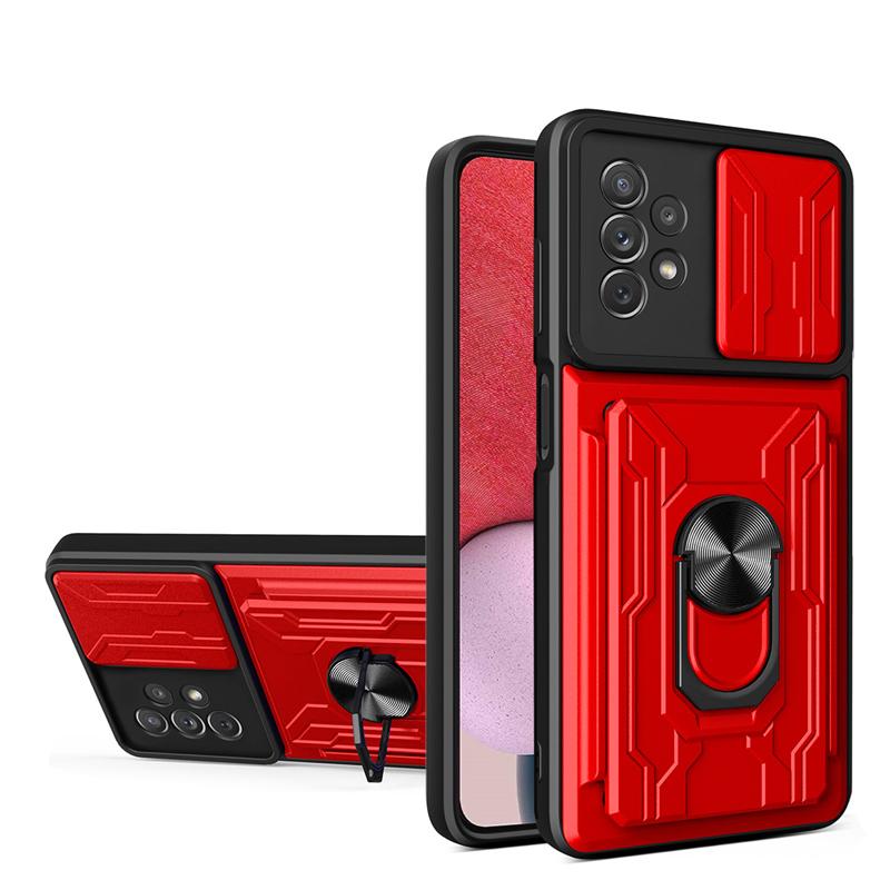 Armor Camera Protect Card Slot Ring Case For iPhone 14 13 12 11 Samsung Galaxy A53 A23 S22 S21 Redmi 10C OPPO Realme A54 A94 Vivo V23E Moto G200 Cover