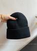 High-Quality 100% Pure Wool Winter'S Knitted Hat Women Solid Color Double-Layer Warm Soft Wollen Beanies Y2K Bonnet Skullies Cap