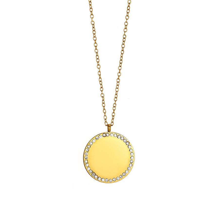 Fashion French pure heart necklace women's retro versatile temperament peach heart shape rhinestone collarbone chain pendant high sense
