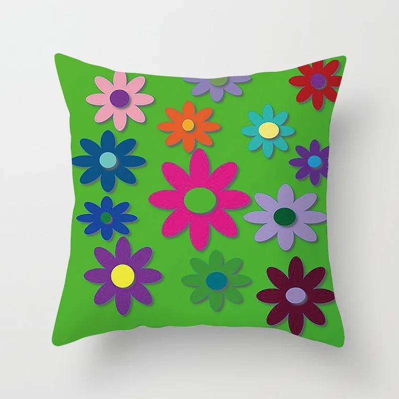 Fresh Daisy Print Pillowcase Office Living Room Home Pillowcase Car Ornaments