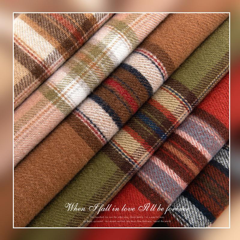 Vintage British Style Cashmere Fringed Scarf Women's Fashion Commuter Cold-proof and Warm Scarf Shawl