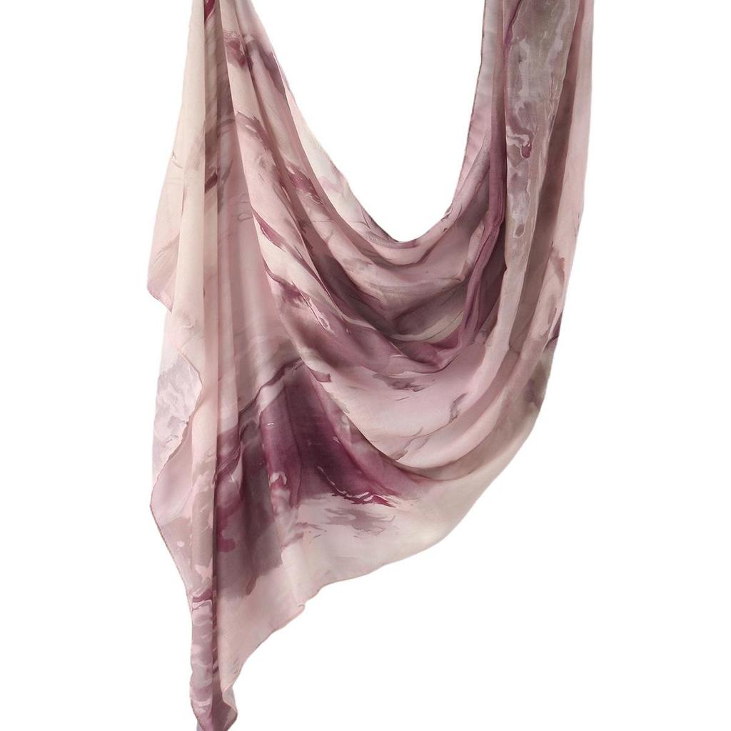 "Ethnic Watercolor Modal Cotton Shawl Satin Print Scarf for Women"