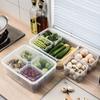 4 Compartments Fresh-keeping Box Storage Refrigerator Freezer Container Microwave Heating Plastic Box Food Grade PP Vegetable Fruit Sealed Box