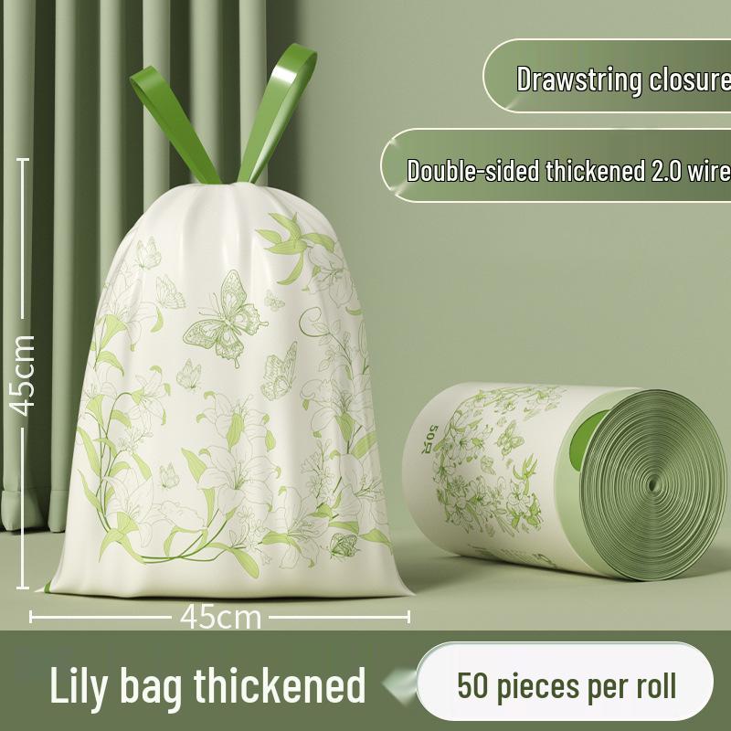 Okas Tear-Free Portable Capibara Thickened Large Garbage Bags for Home, Kitchen, and Dormitory with Drawstring