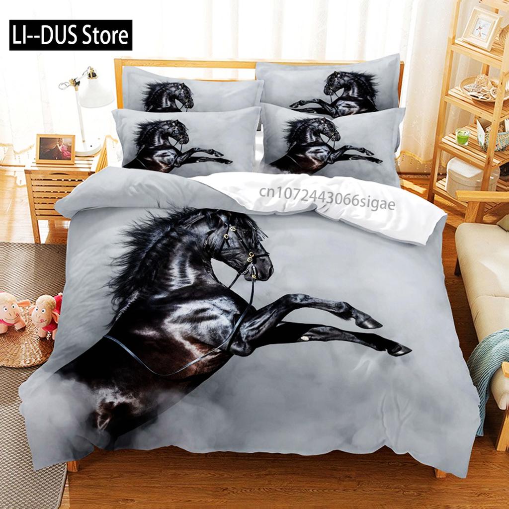 Couple Horse Bedding Set Duvet Cover Set 3d Bedding Digital Printing Queen Size Bedding Set Fashion Design
