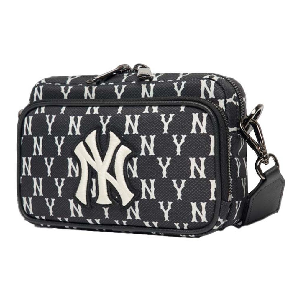 New MLB Monogram Collection Polyester Combo Bag Camera Bag Shoulder Bag Crossbody Bag Mini Unisex Black 3ACRS012N-50BKS