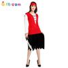 And Alluring Red Black Pirate Costume For Women Made From Premium Polyester Fabric