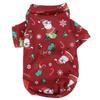 Haustierpullover Rot Nikolaus Süßer Cartoon-Druck Warmes Hundeweihnachtskostüm für Kleintier Weihnachten KostümXS