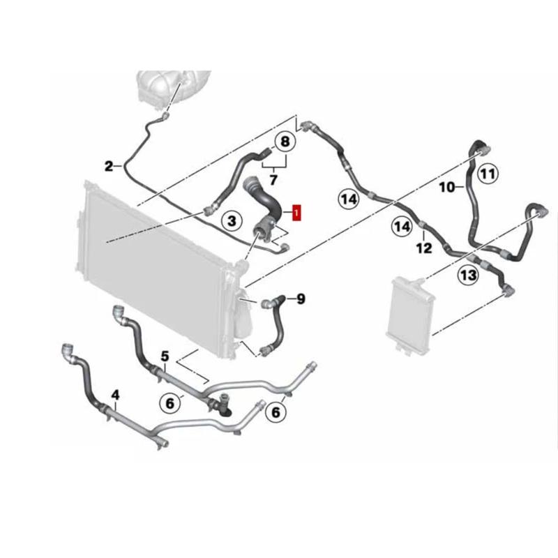 Heavy Duty Radiator Hose High Temperature & Corrosion Resistant Cooling System Hose Suitable for F20 F21 F22 Models