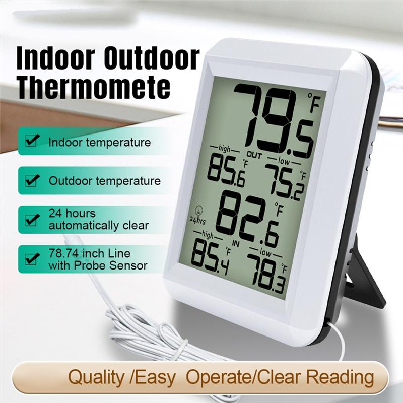 

A72U Digital Thermometer Hygrometer Indoor Outdoor Temperature Weather Forecast Wireless Electronic Table Clock Temperature
