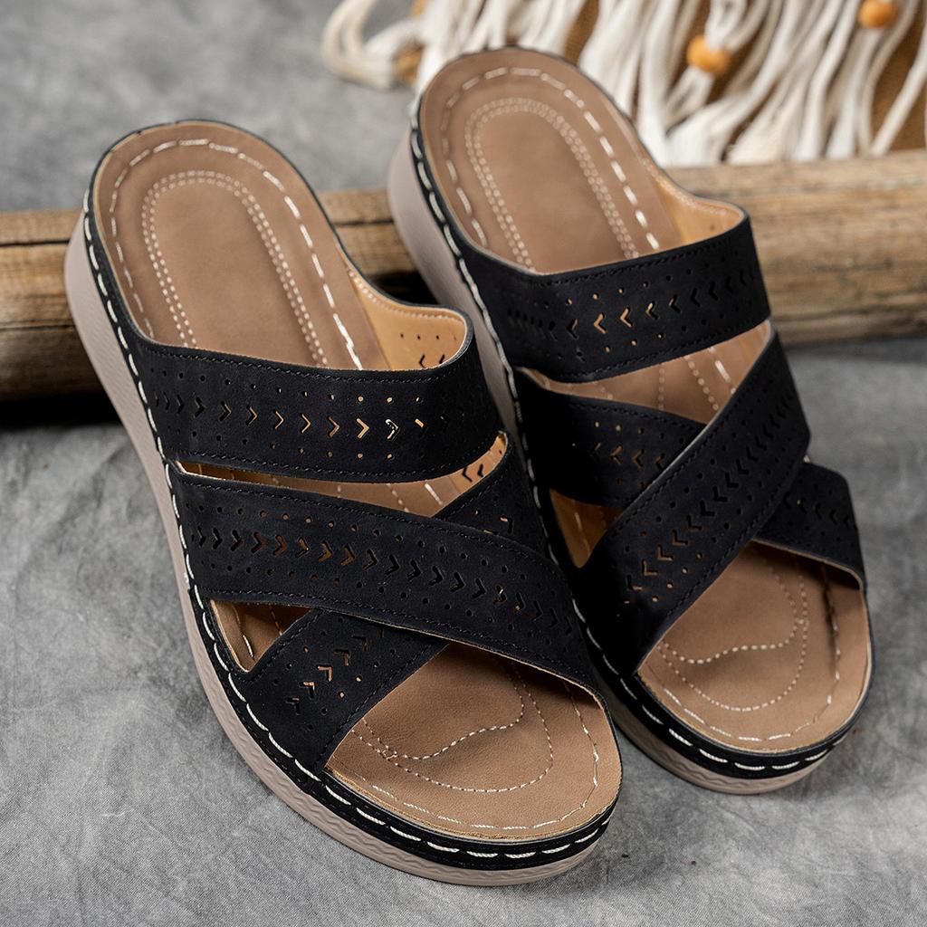 Slippers Women Summer Fashion Slip on Platform Wedges Sandals Casual Beach Shoes Peep Toe Non-slip Sandalias De Mujer