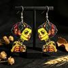 Cross Trend Dark Series Halloween Horror Wooden Cartoon Earrings