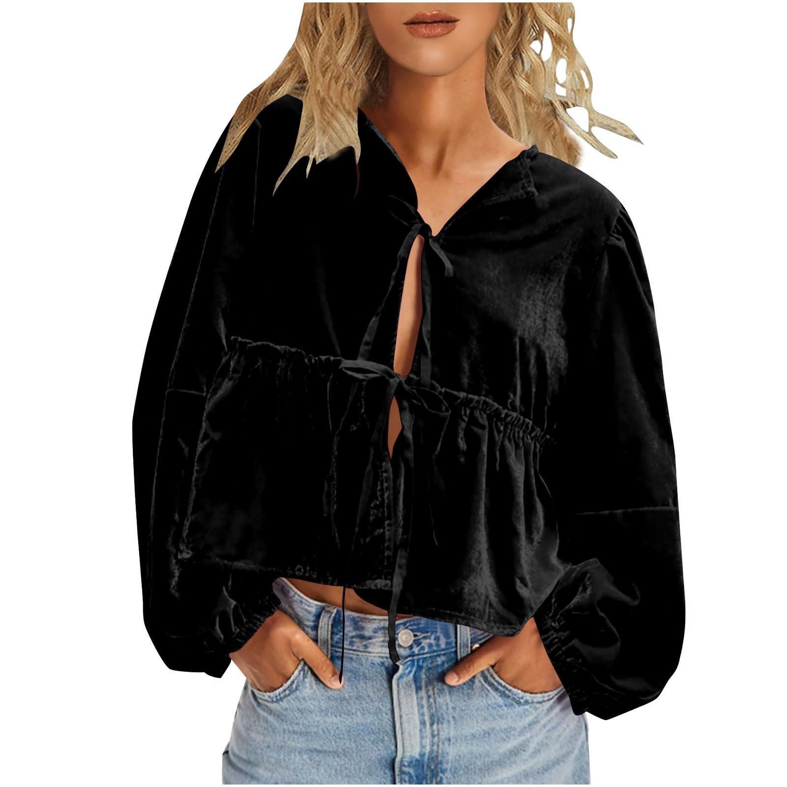 

Женский винтажный бархатный топ с длинным рукавом, свободный крой, повседневные элегантные блузки в стиле ретро из бархата L