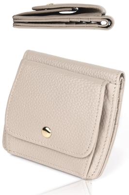 LASIEM and Fits In a Mini Mini Bifold Genuine Large Greige (Lasiemu) [Compact Bag] Women's Wallet, Wallet, Small, Thin, Bifold, Foldable, Thin,