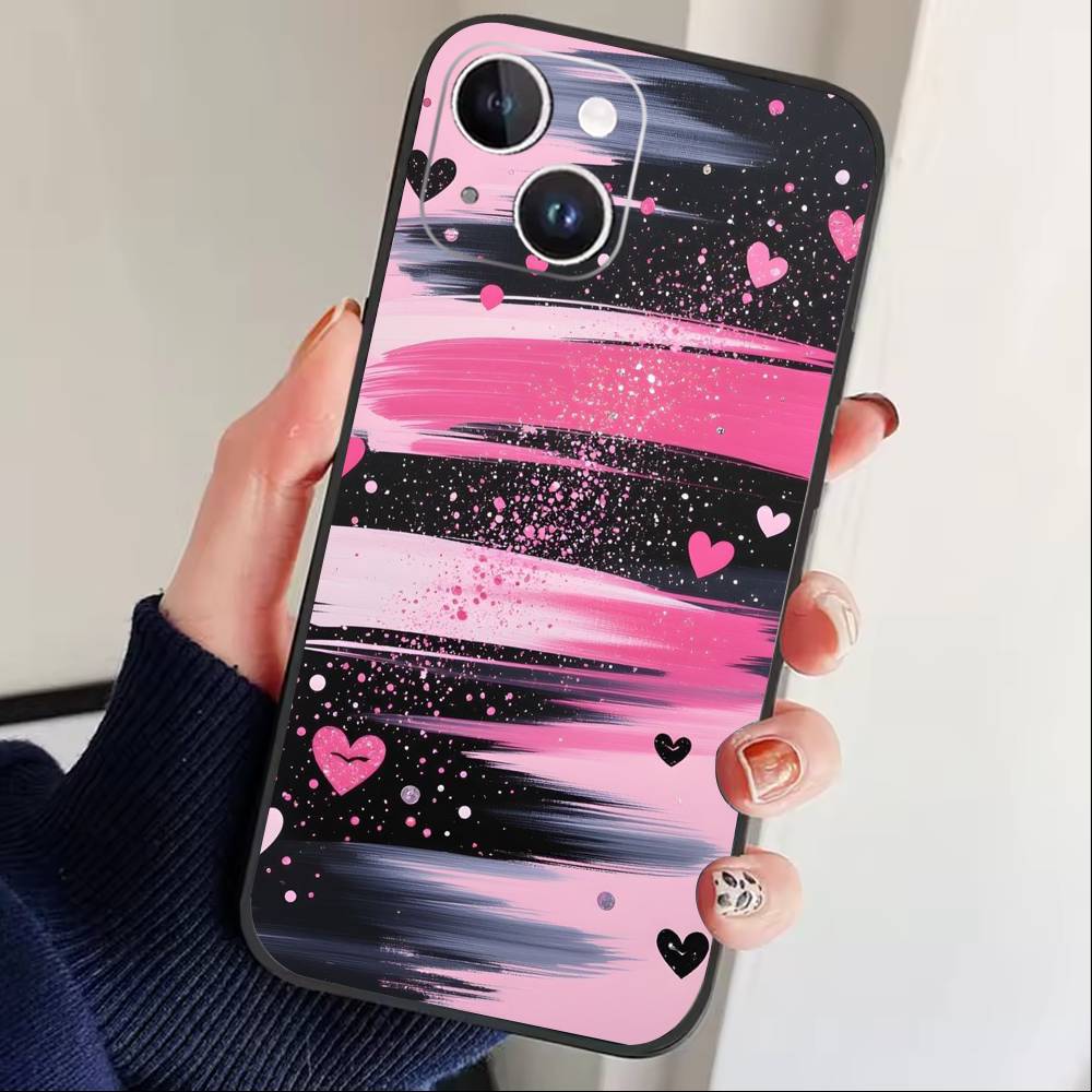 Y2k J-INS Graffiti Phone Case For iPhone 17 16 15 14 13 12 Max Plus Silicone Black Cover