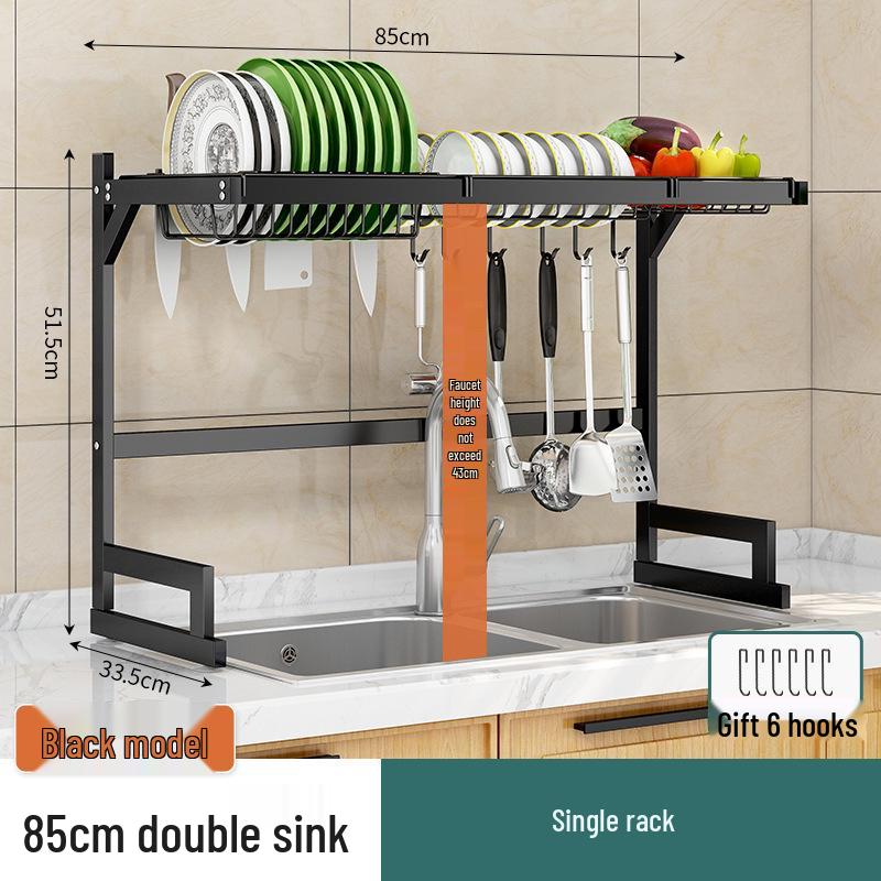 Multifunctional Kitchen Sink Organizer: Drying Rack for Dishes, Utensils, and Knife Holder