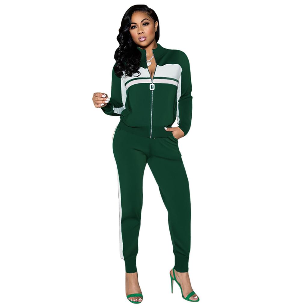 2 szt. Damska solidna dresowa bluza z długimi spodniami odzież sportowa zestawy garniturów